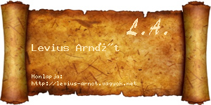 Levius Arnót névjegykártya